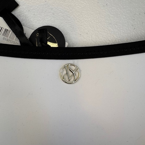 Victoria's Secret Archives Swim White Black Colorblock Cheeky Bikini Bottom S - Picture 3 of 5